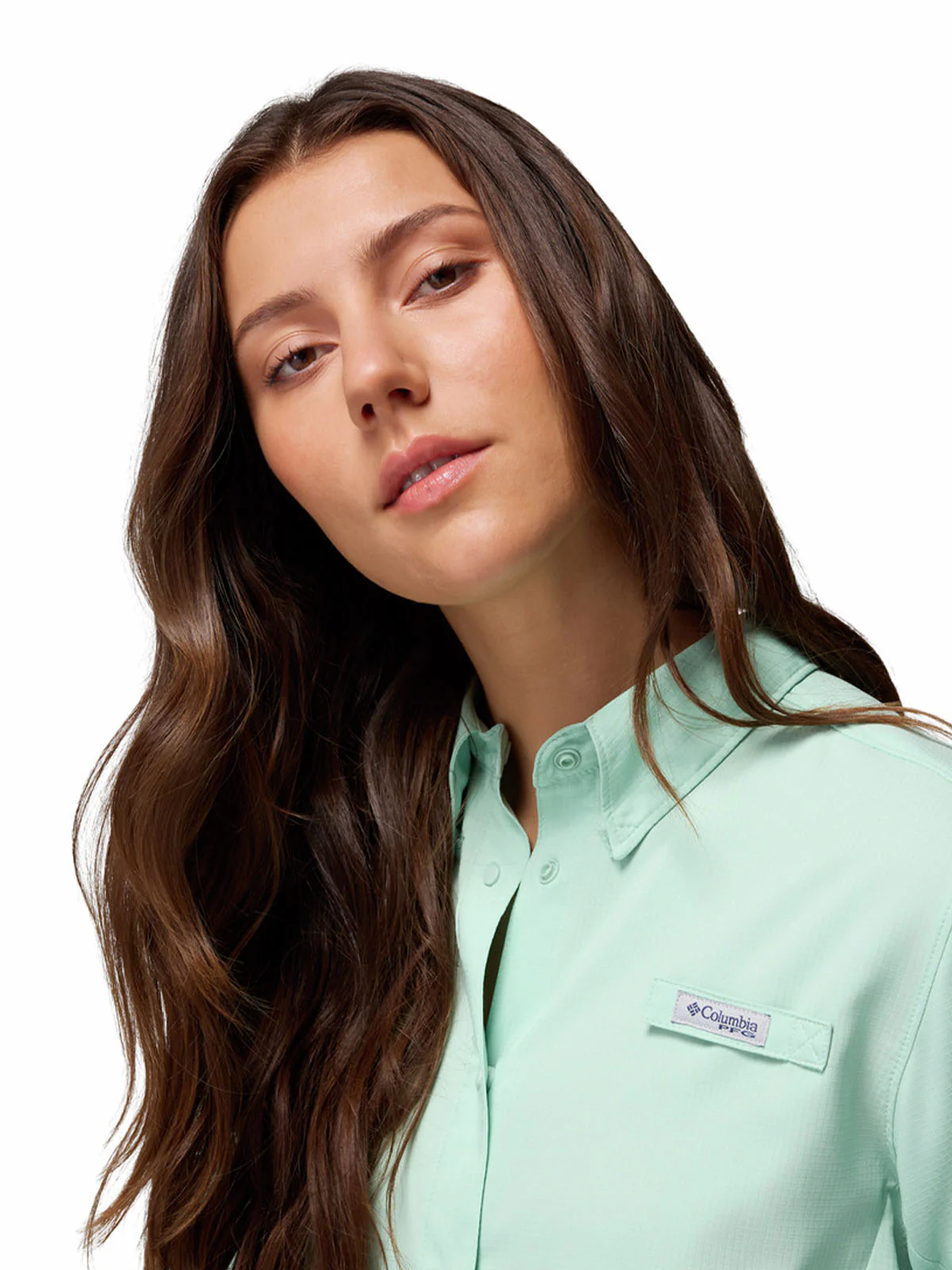 Blusa Manga Larga Mujer Tamiami II Celeste Columbia - Image 3