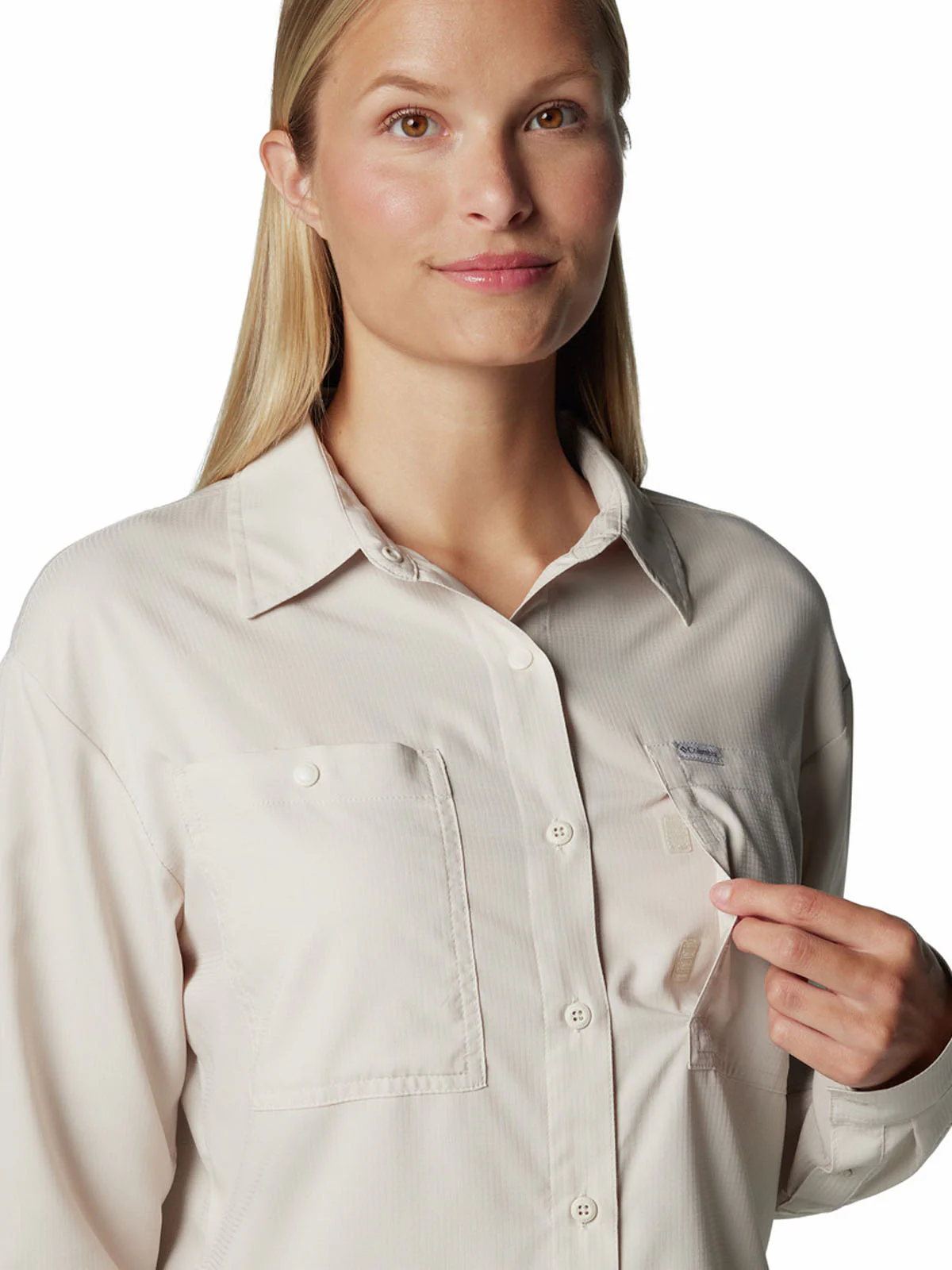 Blusa Manga Larga Mujer Silver Ridge Utility Beige Dark Stone Columbia - Image 3