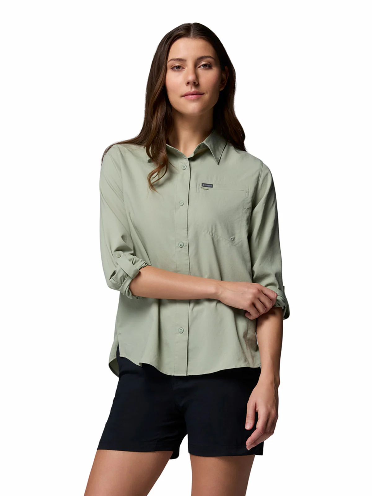 Blusa Manga Larga Mujer Silver Ridge Utility Beige Safari Columbia - Image 2