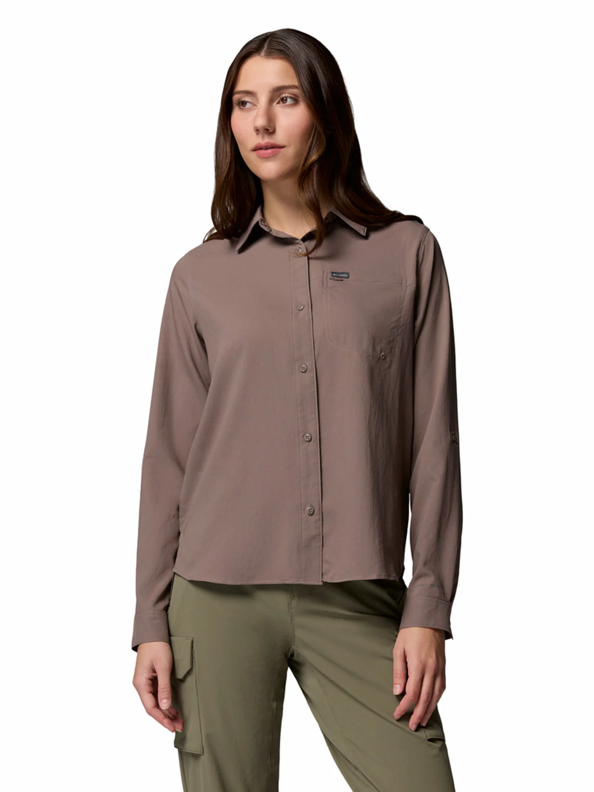 Blusa Manga Larga Mujer Silver Ridge Utility Gris Columbia