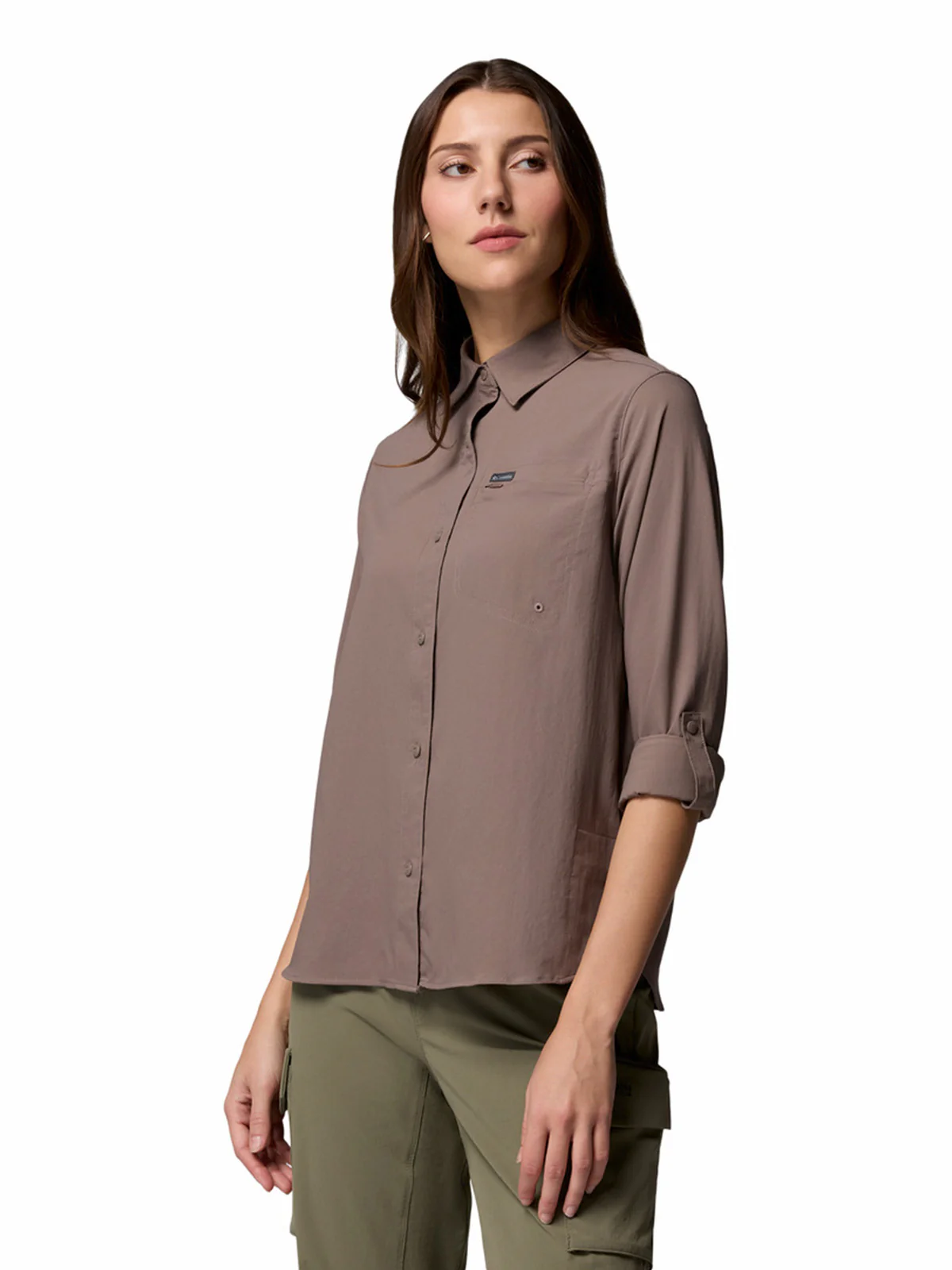 Blusa Manga Larga Mujer Silver Ridge Utility Gris Columbia - Image 2