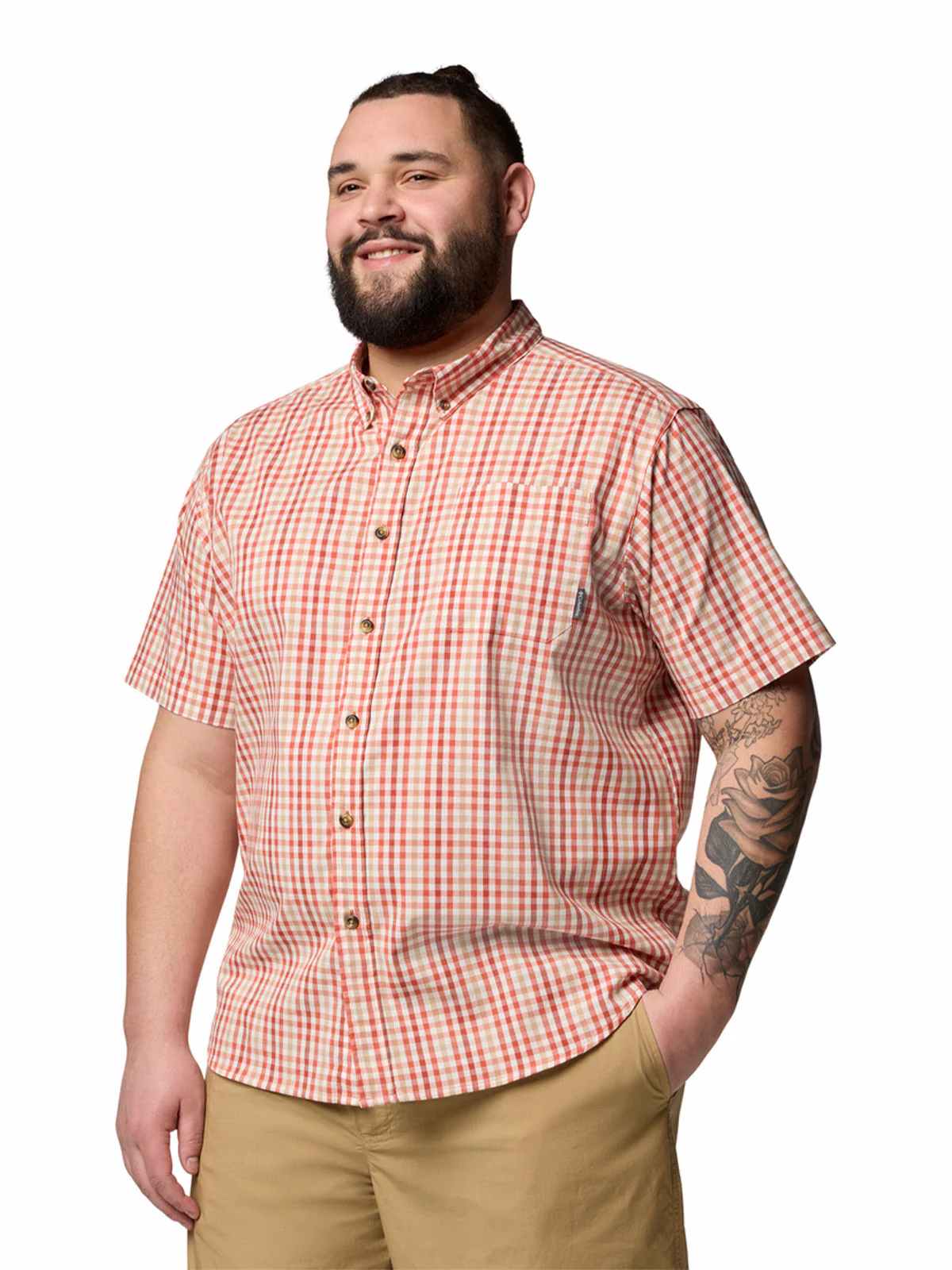 Camisa Manga Corta Hombre Rapid Rivers II Rojo Columbia - Image 2