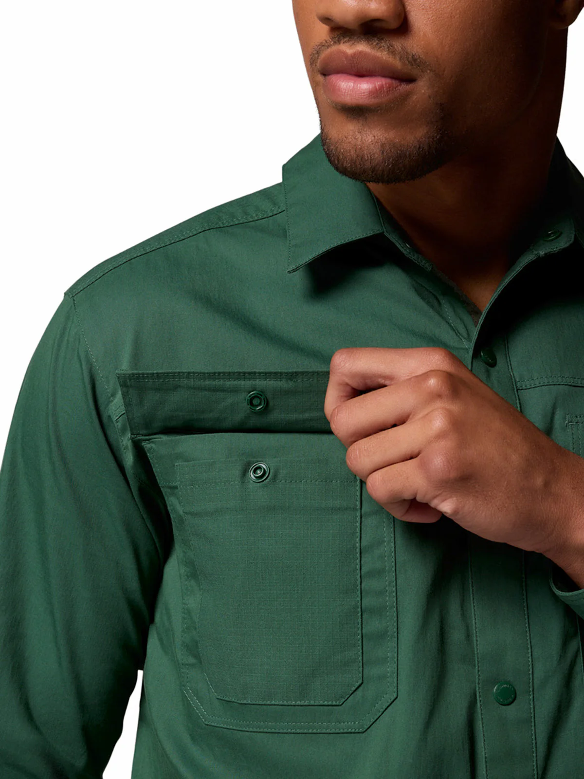 Camisa Manga Larga Hombre Landroamer Twill Ls Verde Columbia - Image 5