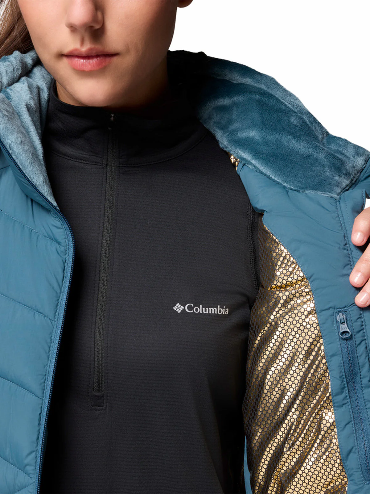 Parka Sin Mangas Mujer Joy Peak II Vest Azul Columbia - Image 4
