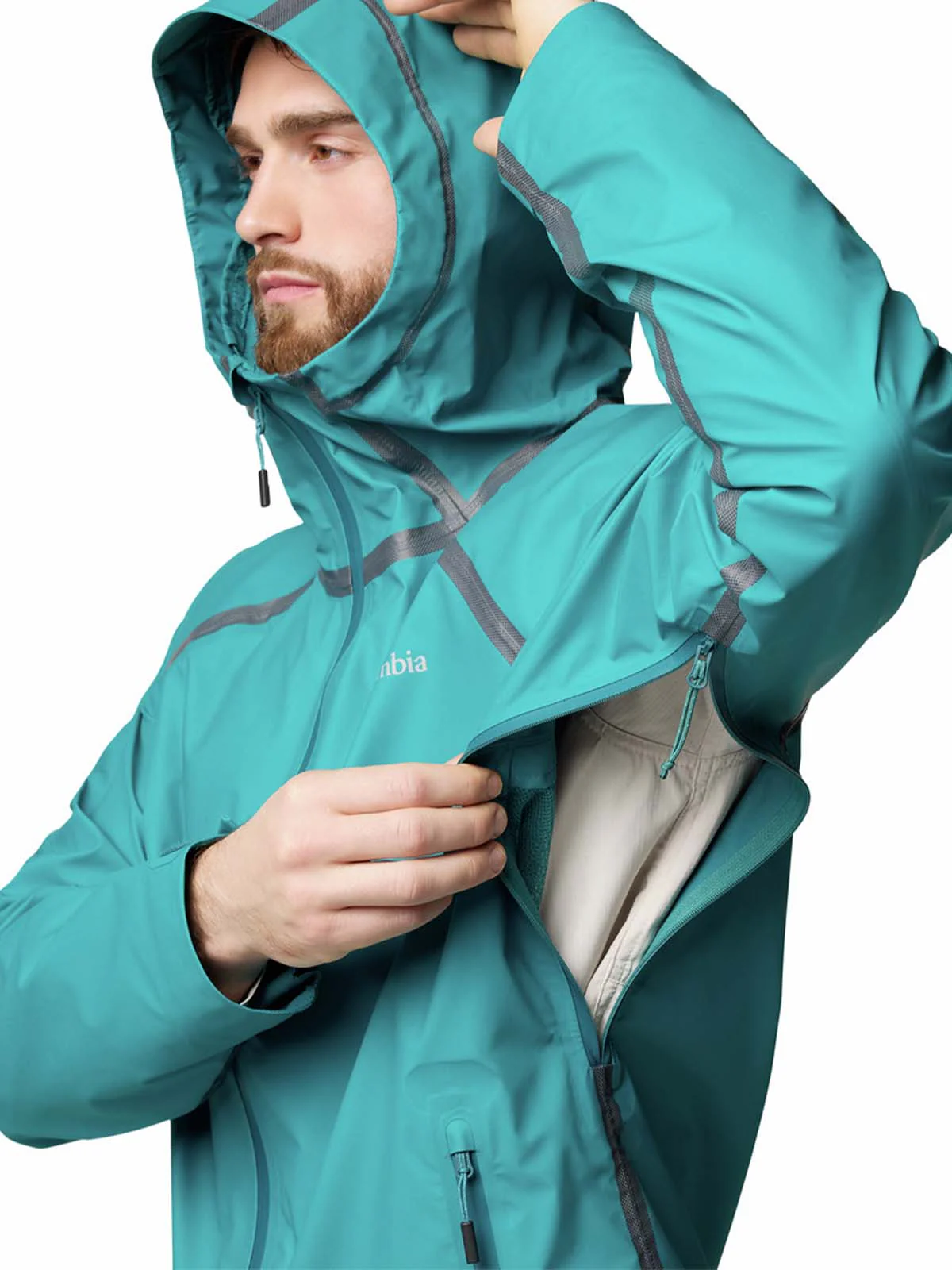 Cortaviento Hombre Reign No Shine Azul Columbia - Image 4