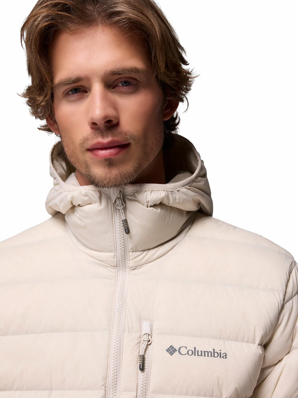 Parka Hombre Drift Peak Stretch Down Hooded Gris Columbia - Image 4
