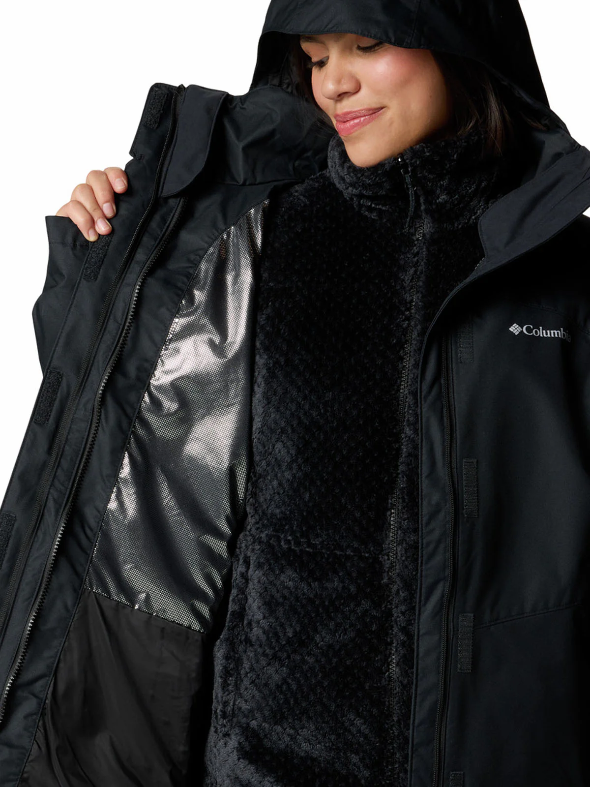 Parka Mujer Bugaboo II Interchange Negro Black Trail Running Omni-Heat Reflective Columbia - Image 4