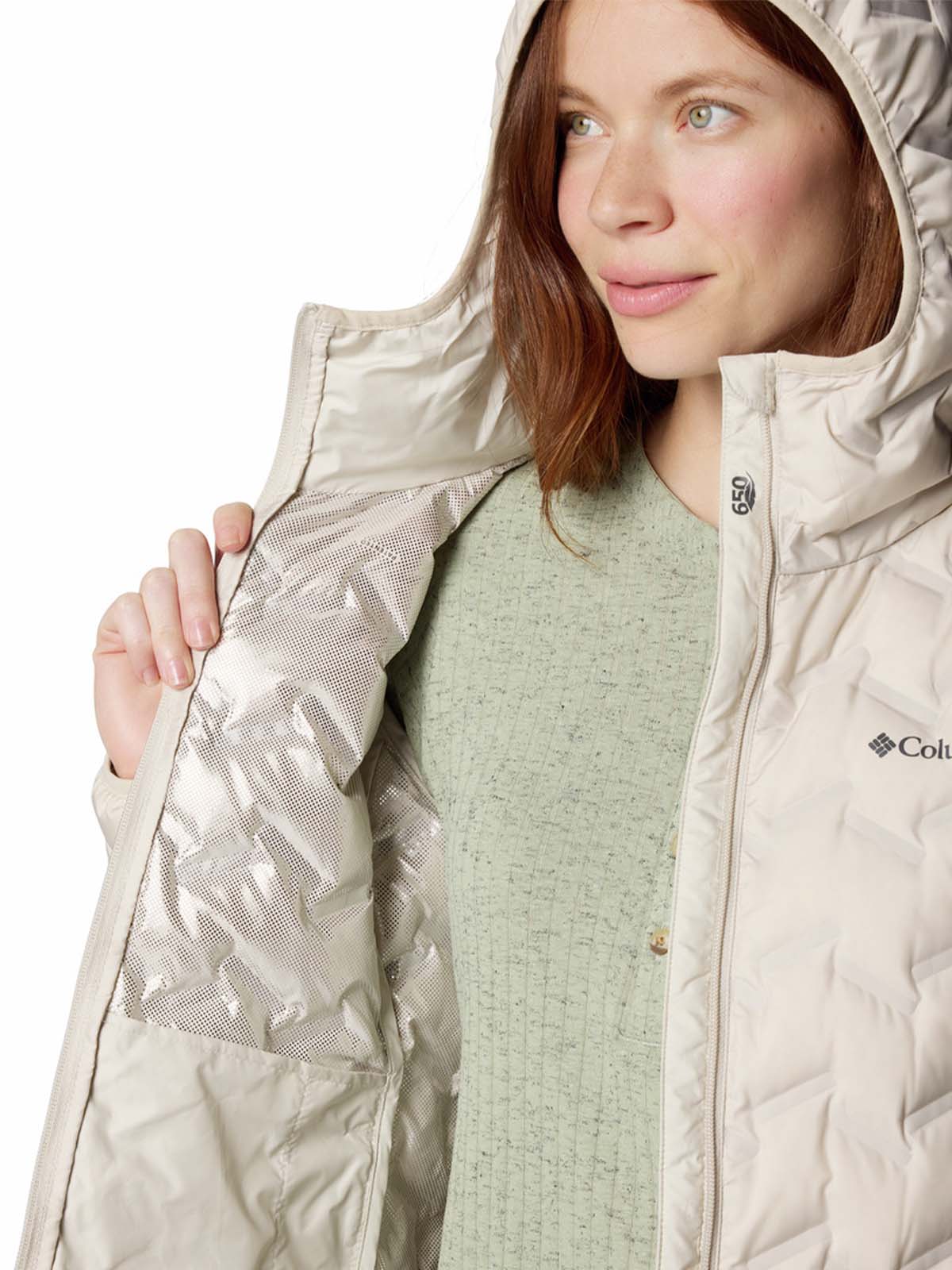 Parka Mujer Delta Ridge II Gris Dark Stone Trail Running Omni-Heat Reflective Columbia - Image 4