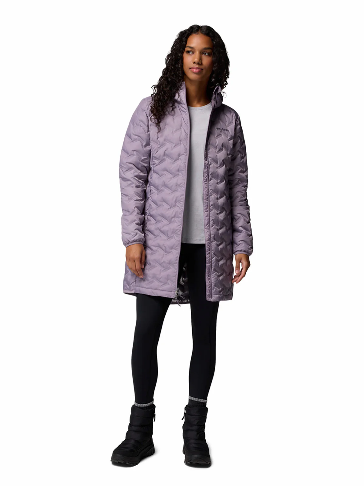 Parka Mujer Delta Ridge II Long Hooded Down Morado Columbia - Image 3