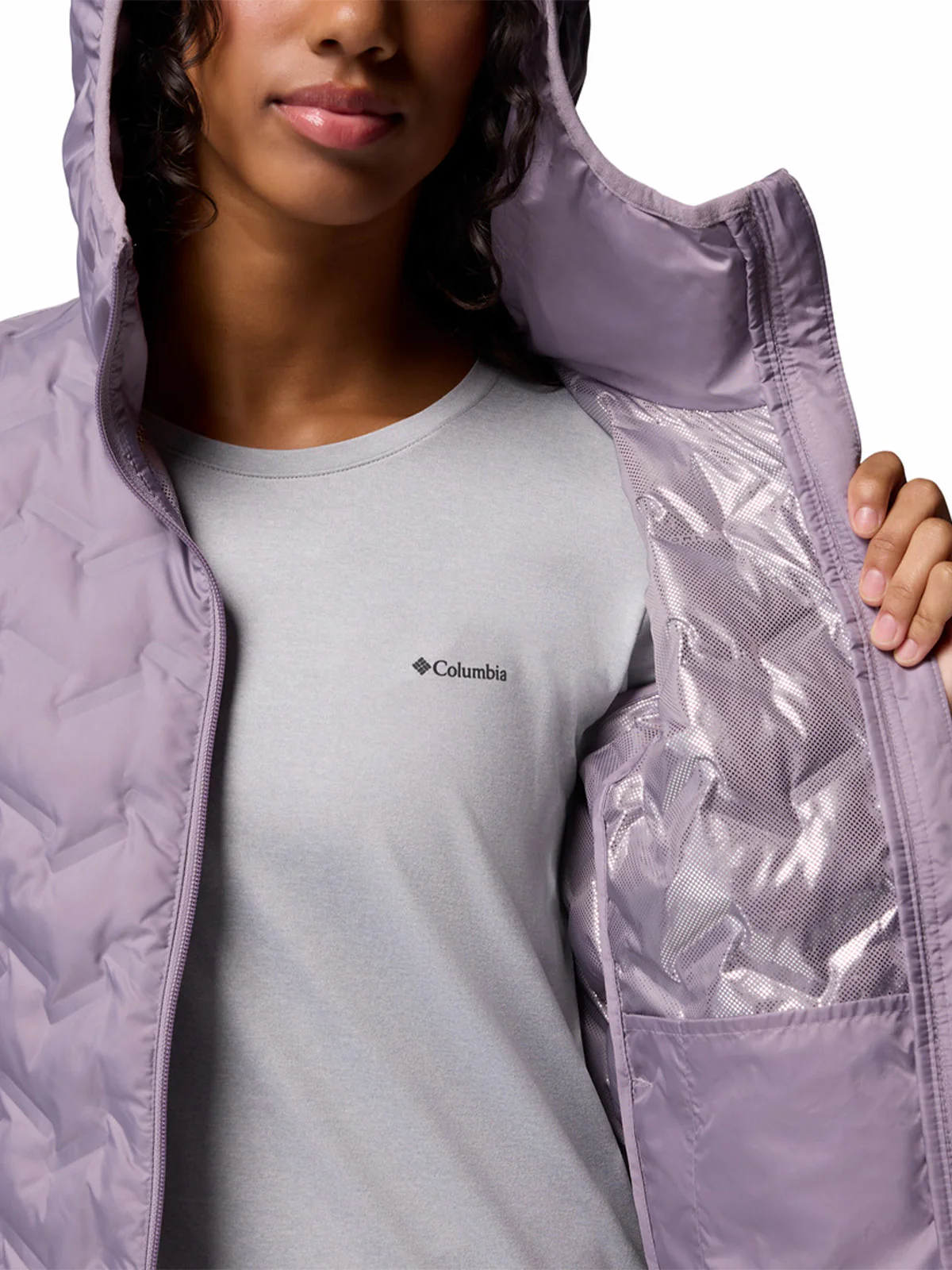 Parka Mujer Delta Ridge II Long Hooded Down Morado Columbia - Image 4