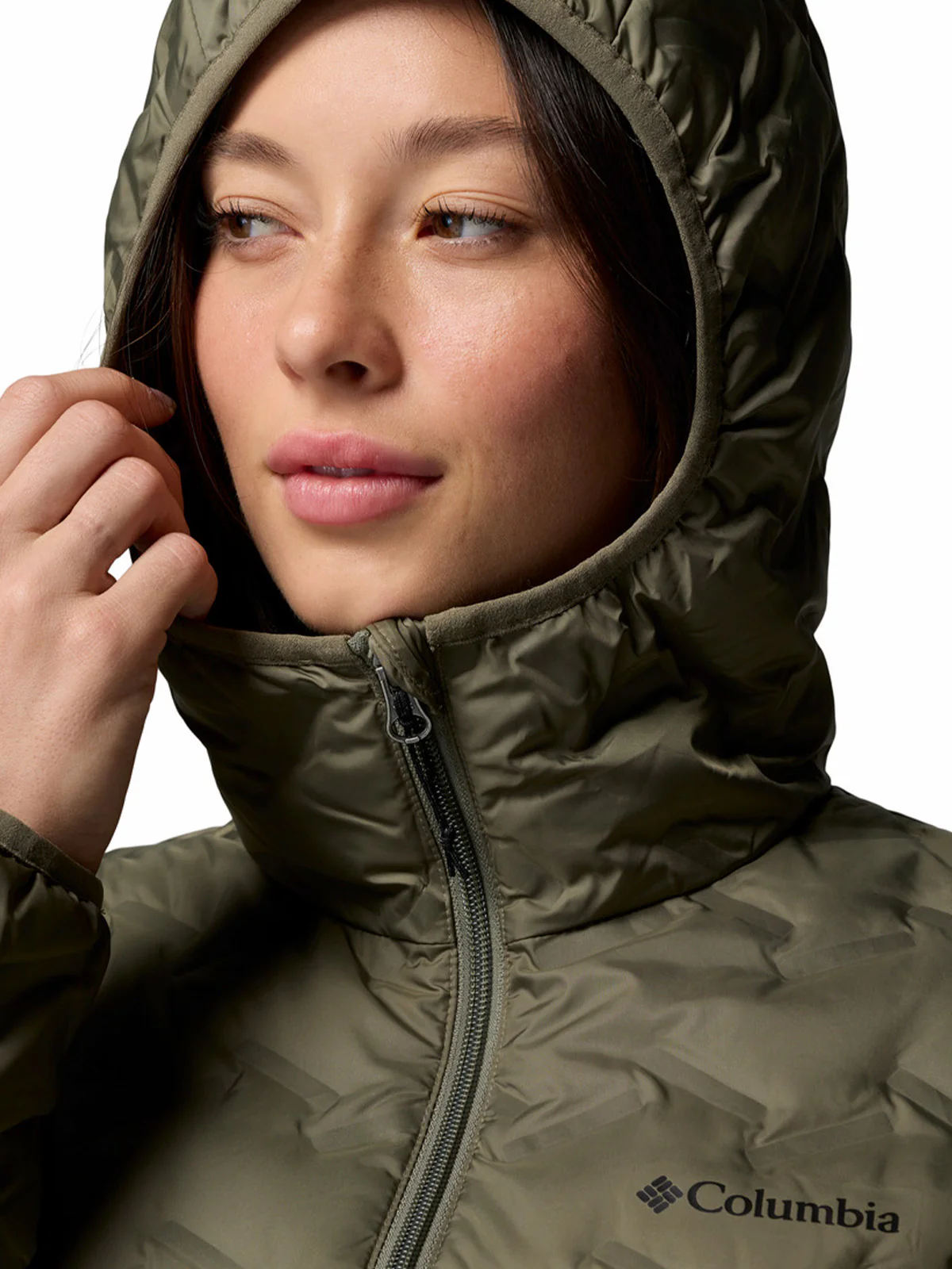 Parka Mujer Delta Ridge II Long Hooded Down Gris Columbia - Image 5