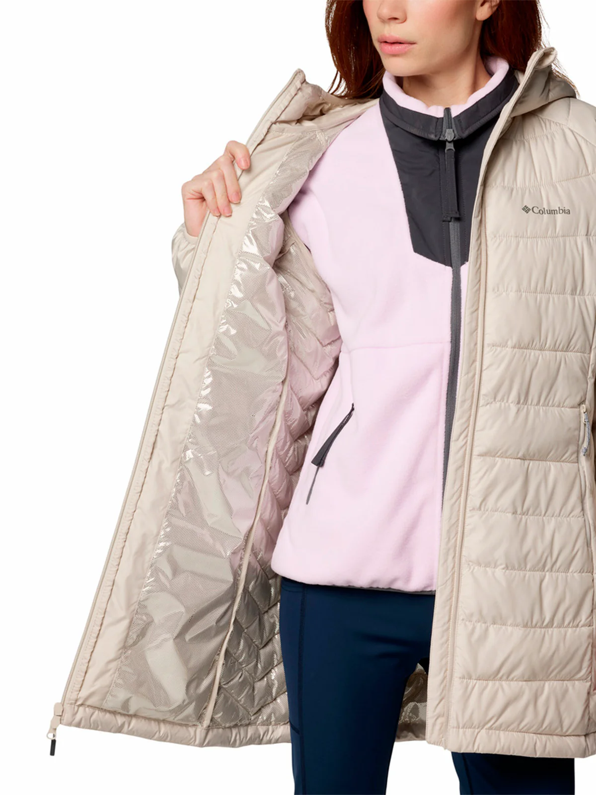 Parka Mujer Powder Lite II Mid Gris Columbia - Image 4