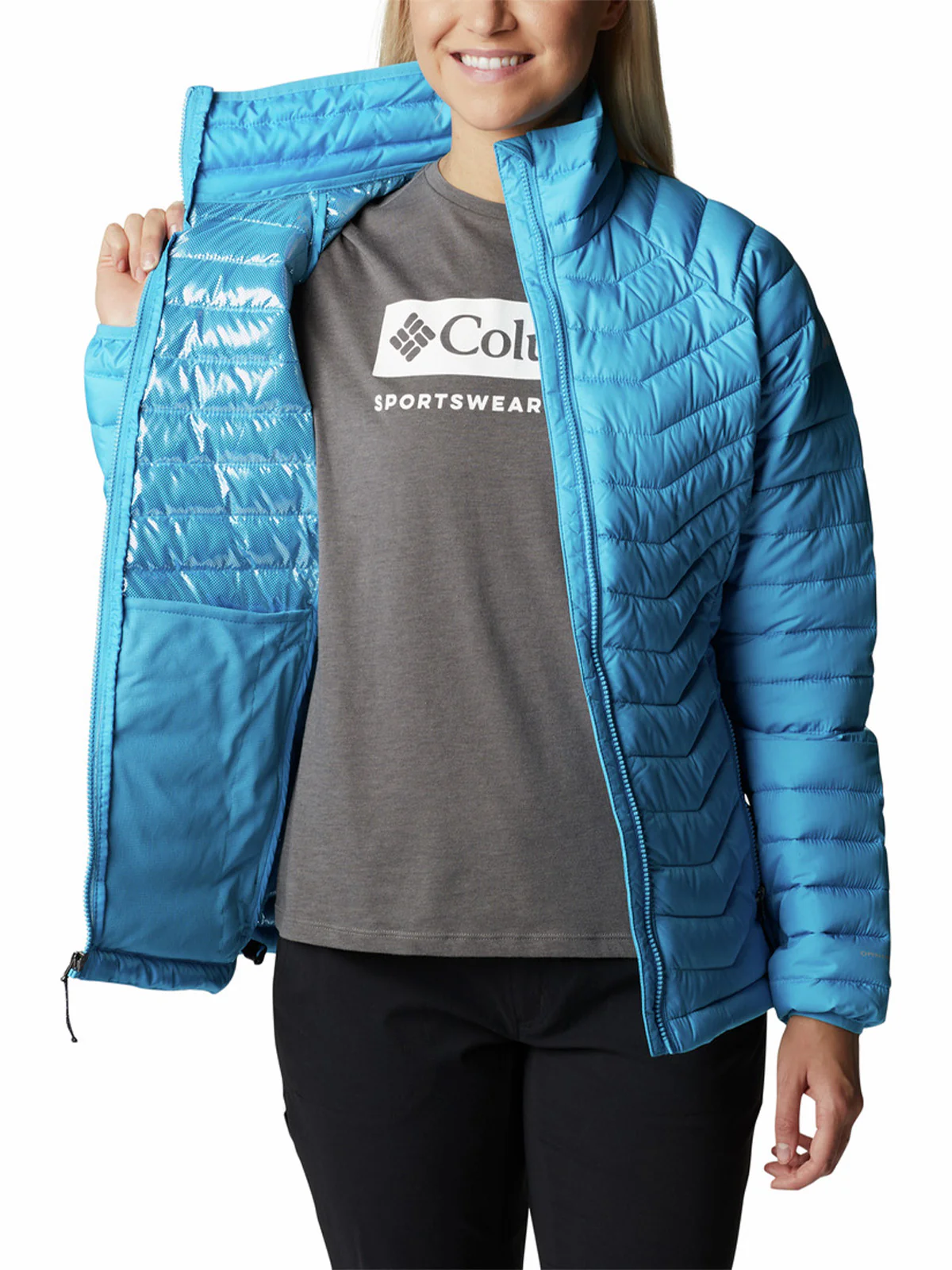 Parka Mujer Powder Lite Azul Columbia - Image 4
