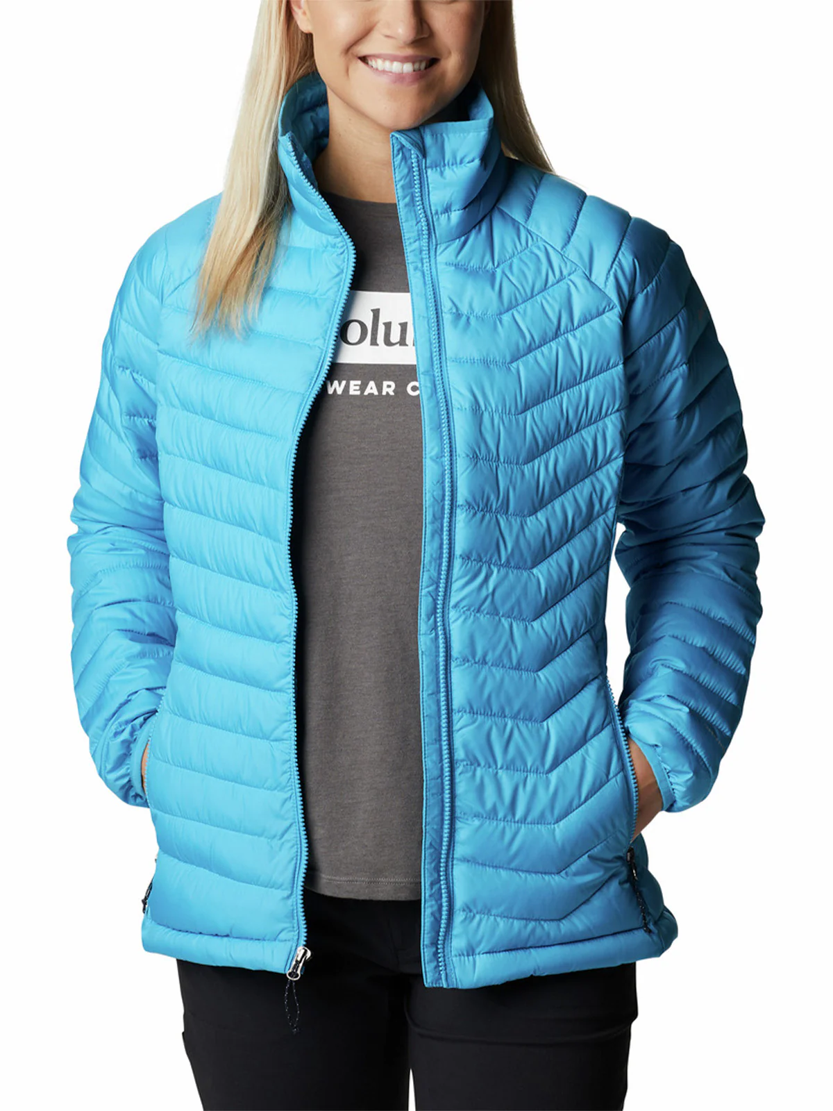 Parka Mujer Powder Lite Azul Columbia - Image 6