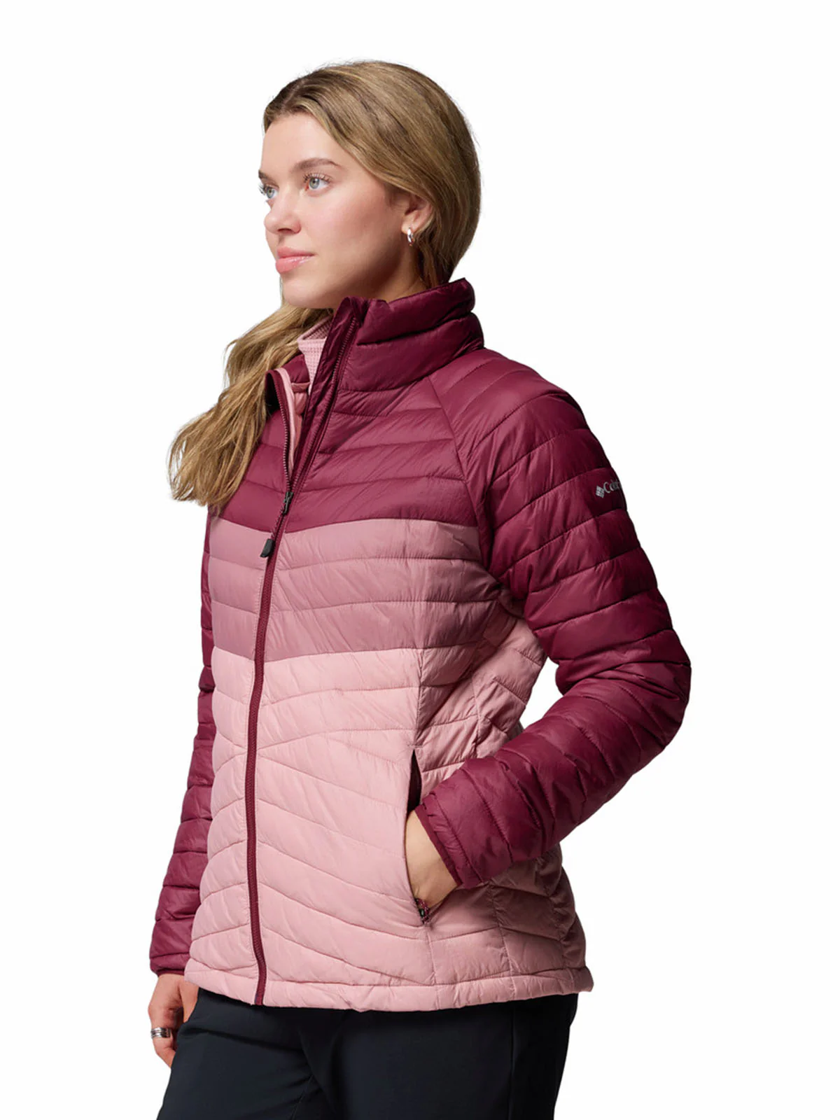 Parka Mujer Powder Pass Rosado Columbia - Image 3
