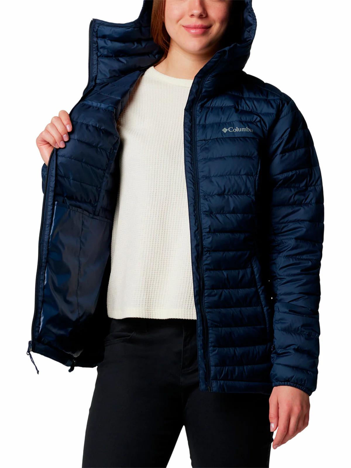 Parka Mujer Silver Falls II Hoodie Azul Columbia - Image 4