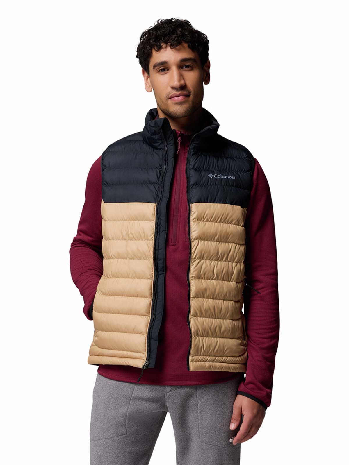 Parka Sin Mangas Hombre Powder Lite II Beige Columbia - Image 4