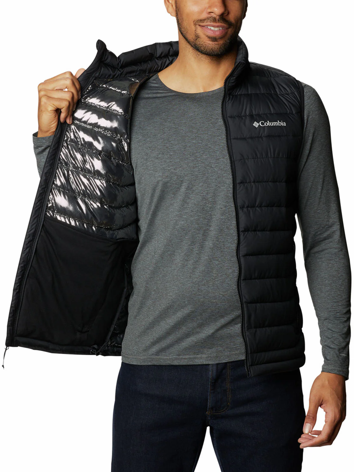 Parka Sin Mangas Hombre Powder Lite II Negro Columbia - Image 4