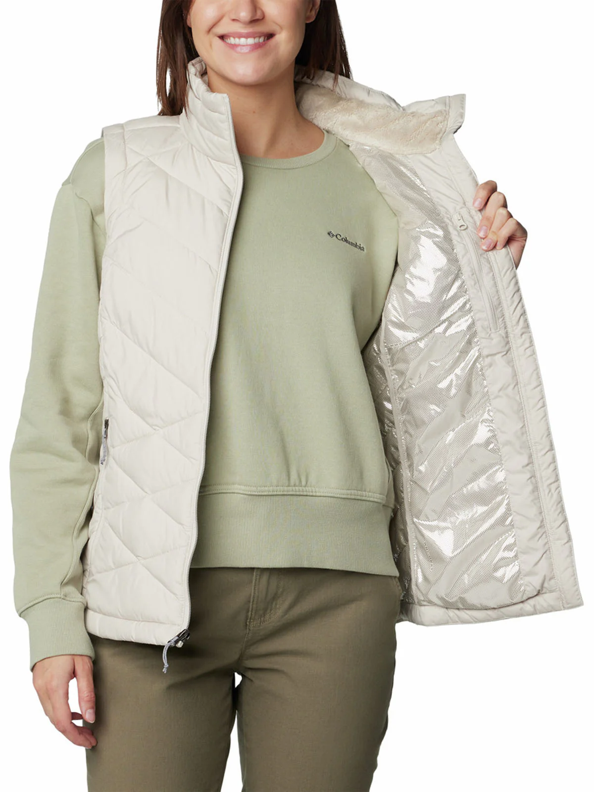 Parka Sin Mangas Mujer Heavenly II Vest Gris Columbia - Image 4