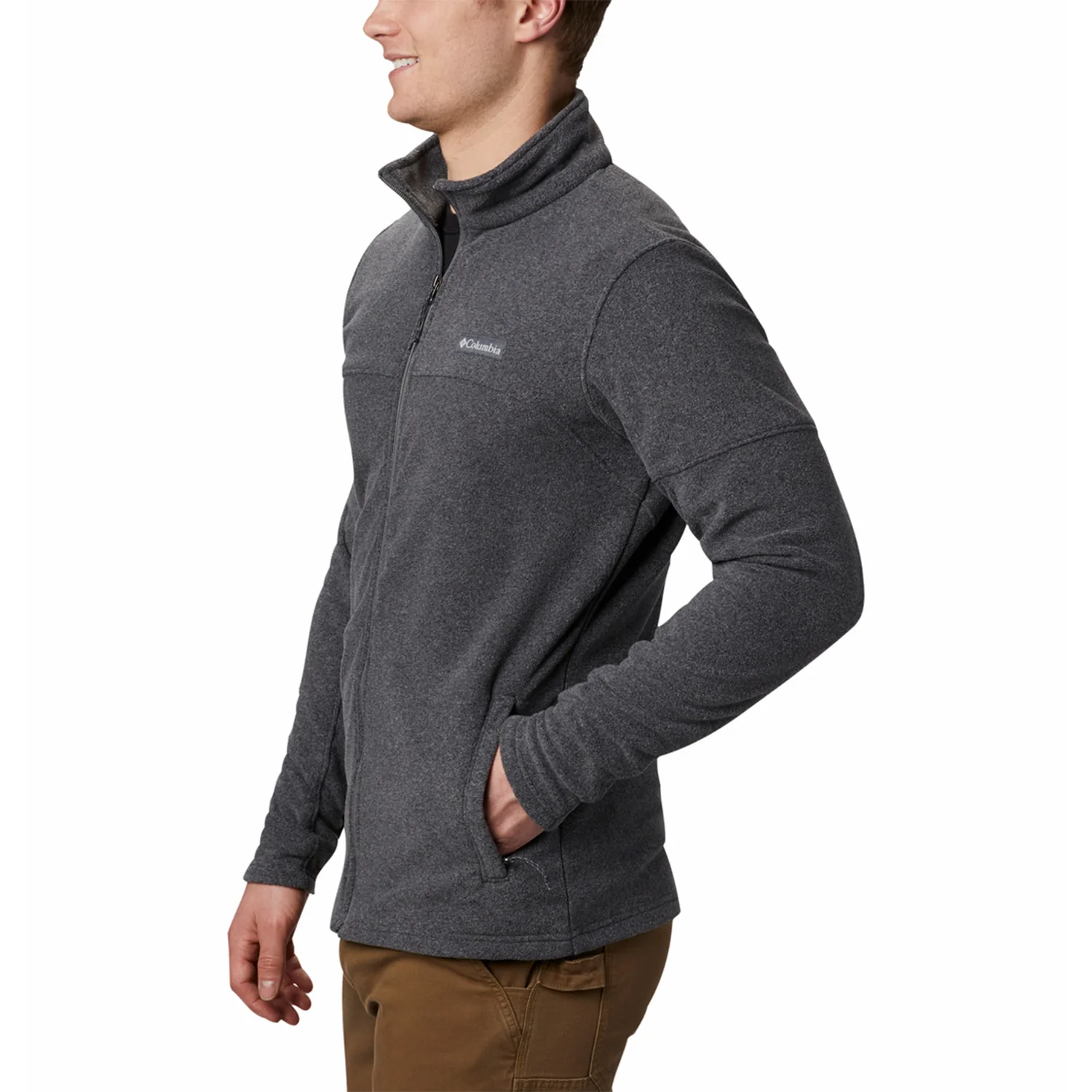 Polar Hombre Basin Trail Full Zip Gris Charcoal Heathe Columbia - Image 2