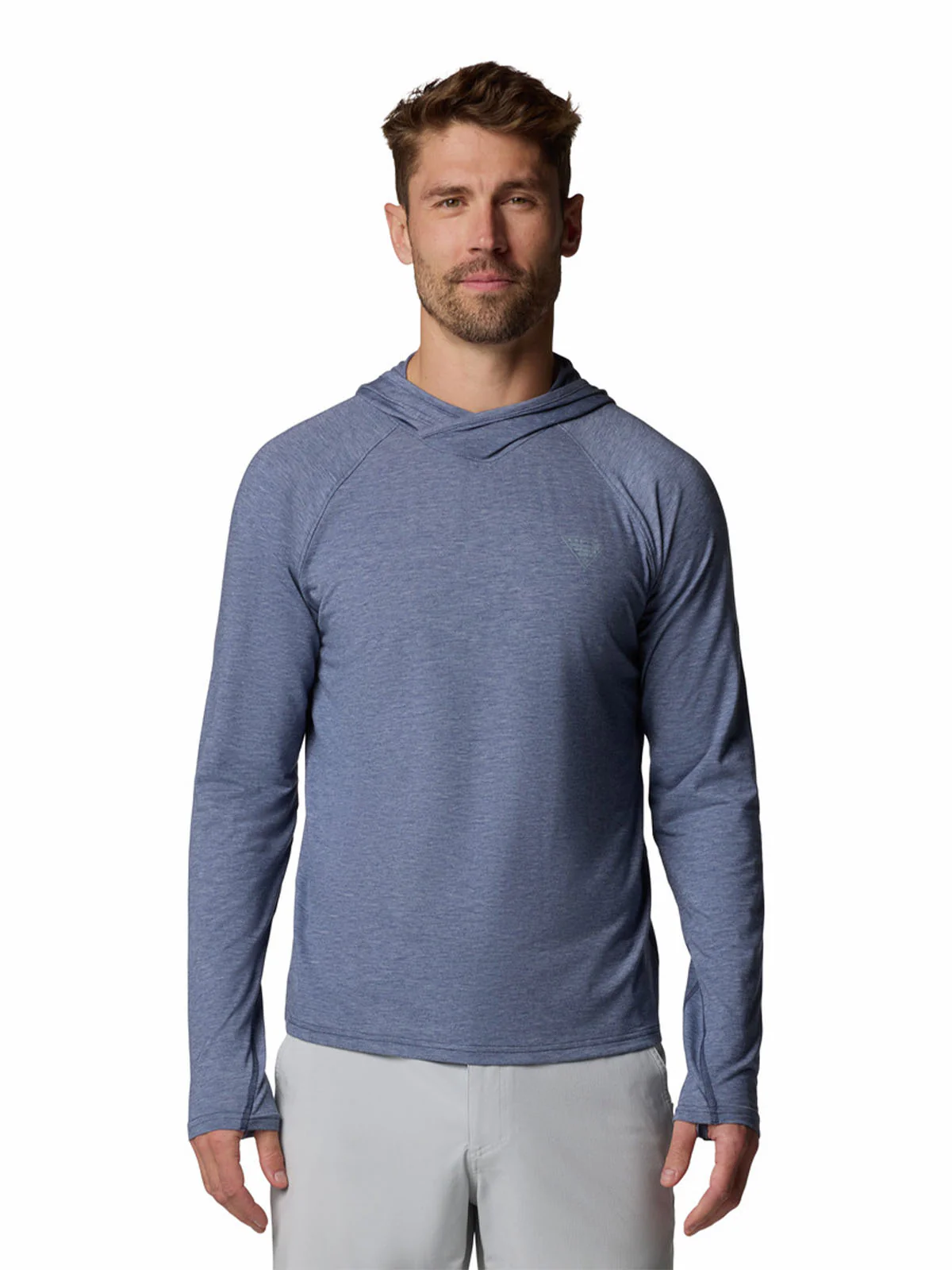 Polera Manga Larga Hombre Pfg Uncharted Azul Columbia