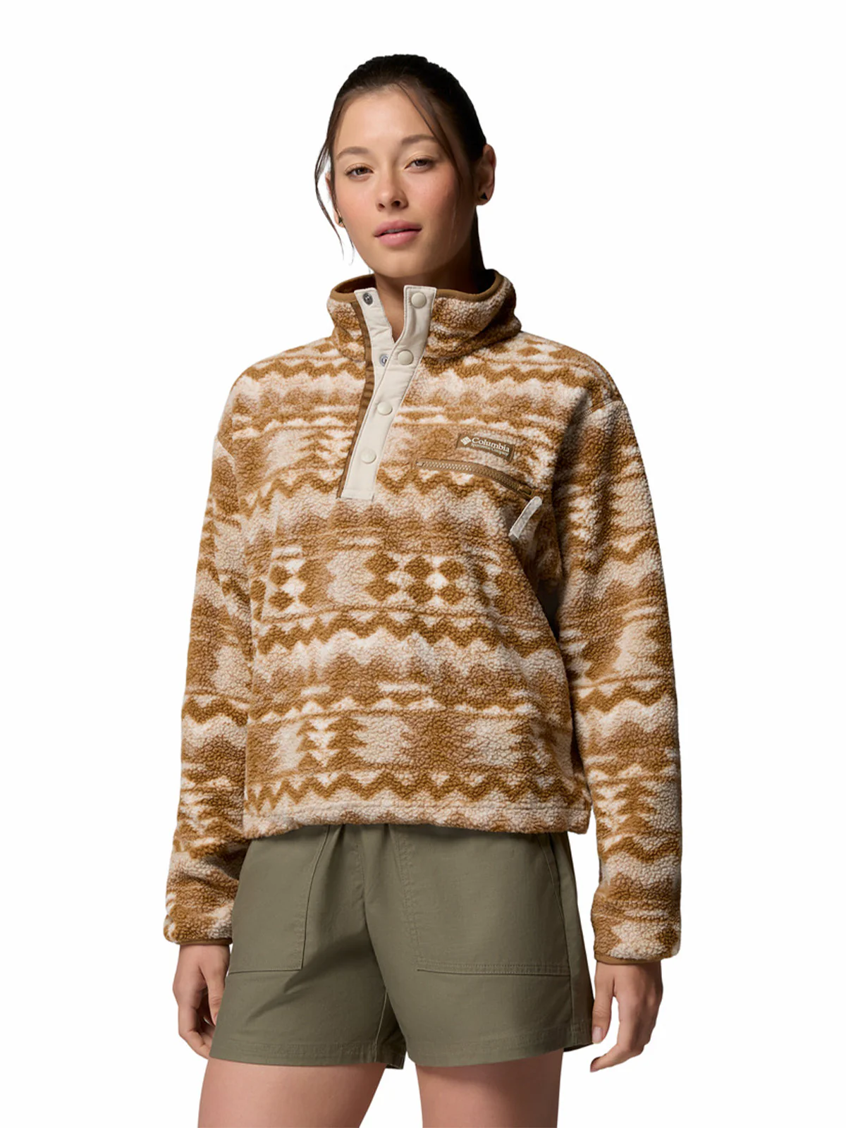 Polar Mujer Helvetia Half Snap Café Columbia