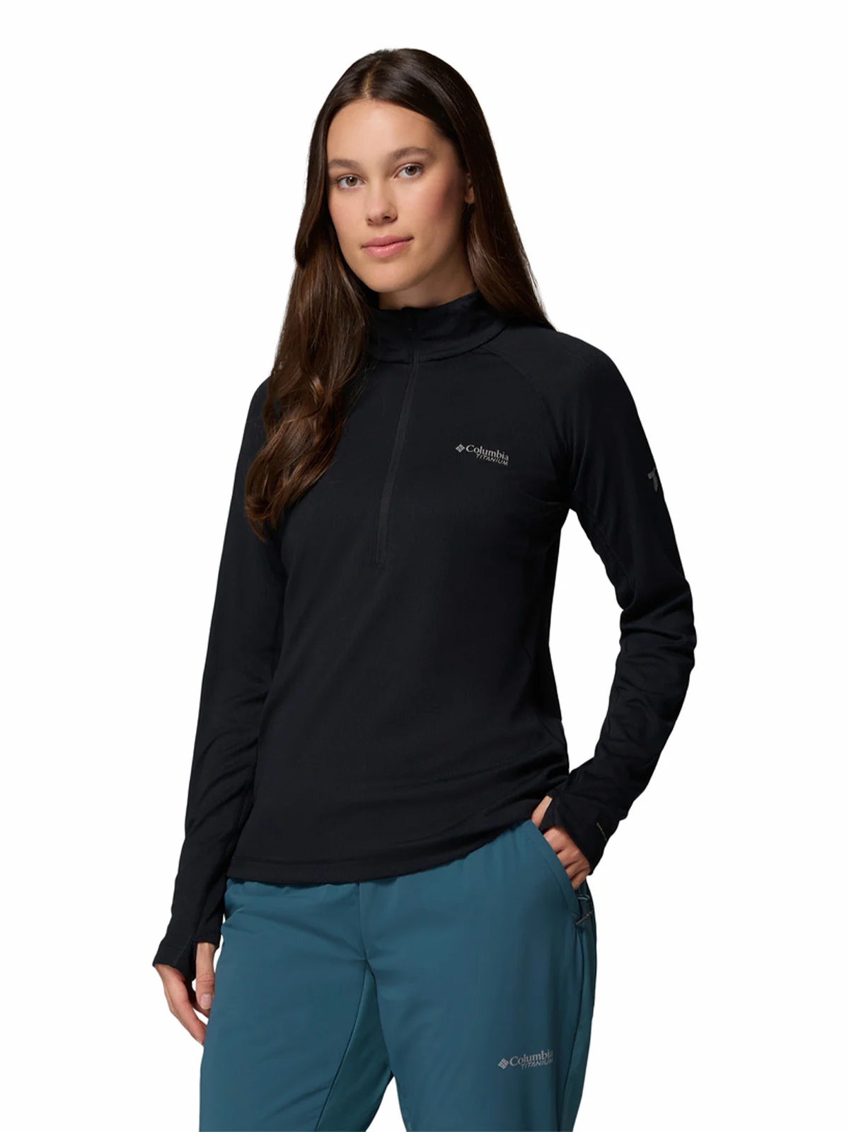 Polerón Mujer Driventure Half Zip Gris Columbia