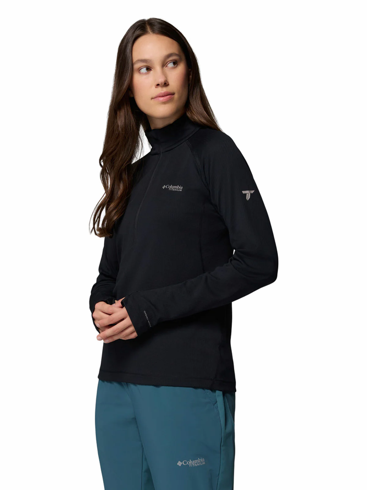 Polerón Mujer Driventure Half Zip Gris Columbia - Image 2