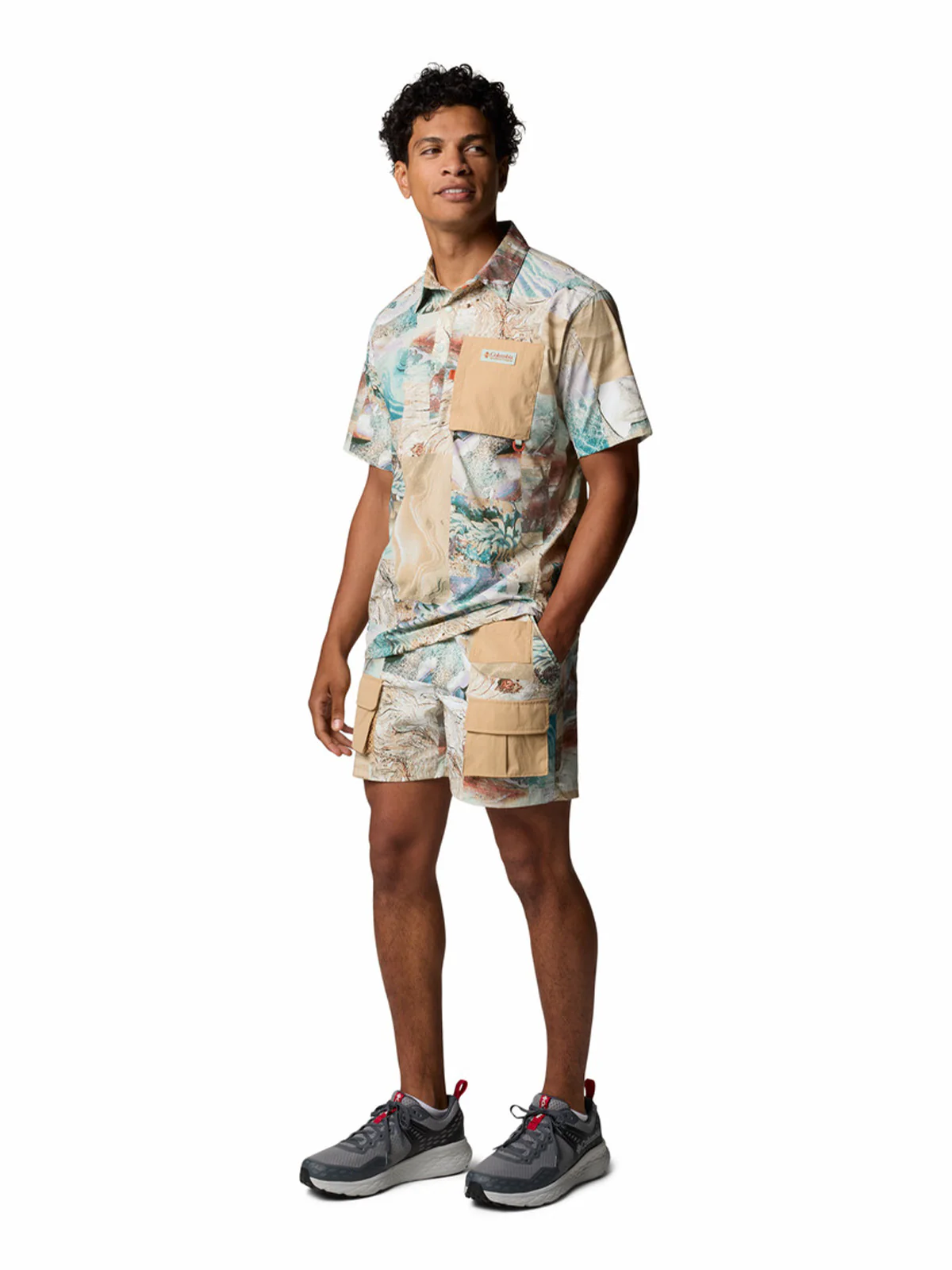 Polera Manga Corta Hombre Cove Beach Woven Verde Columbia - Image 6
