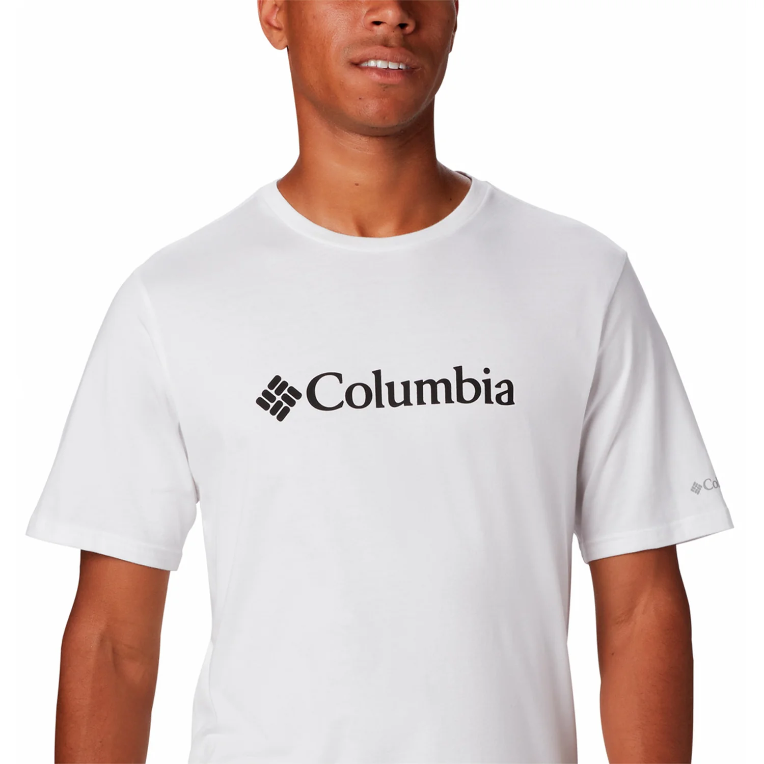 Polera Manga Corta Hombre Basic Logo Blanco Columbia - Image 3