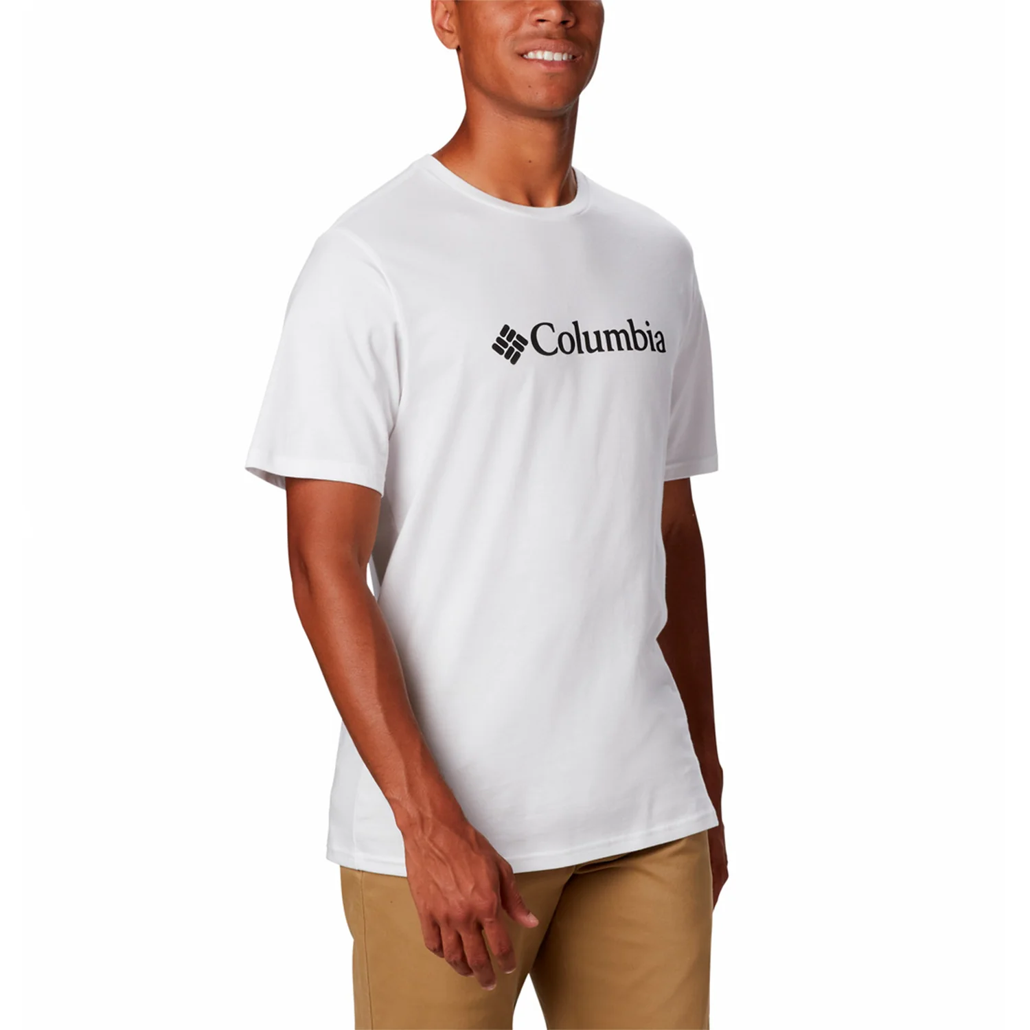 Polera Manga Corta Hombre Basic Logo Blanco Columbia - Image 4