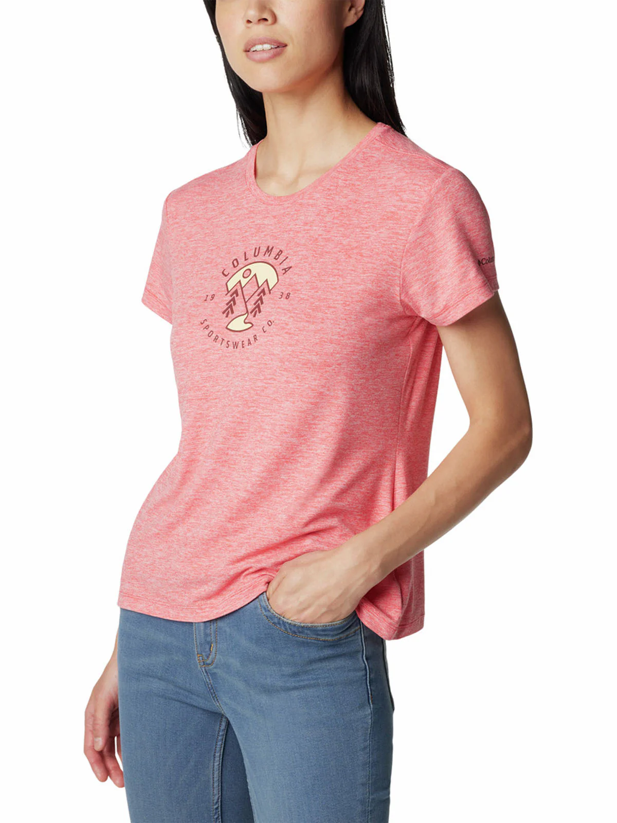 Polera Manga Corta Mujer Sloan Ridge Graphic Rosado Columbia - Image 4