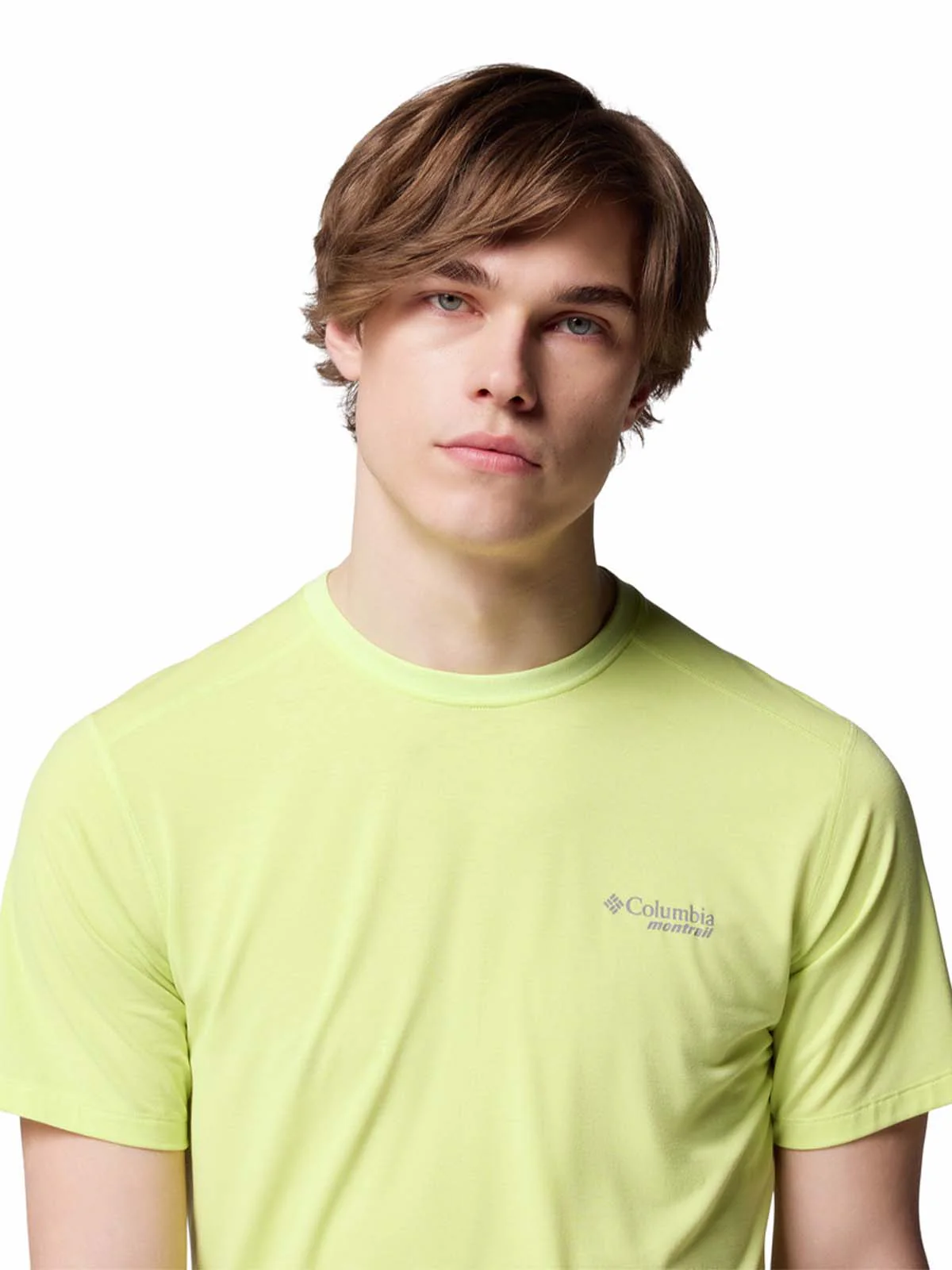 Polera Manga Corta Hombre Endle Trail Running Amarillo Columbia - Image 3