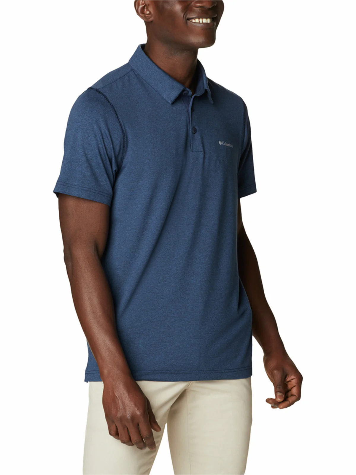 Polera Manga Corta Hombre Tech Trail Azul Columbia - Image 4