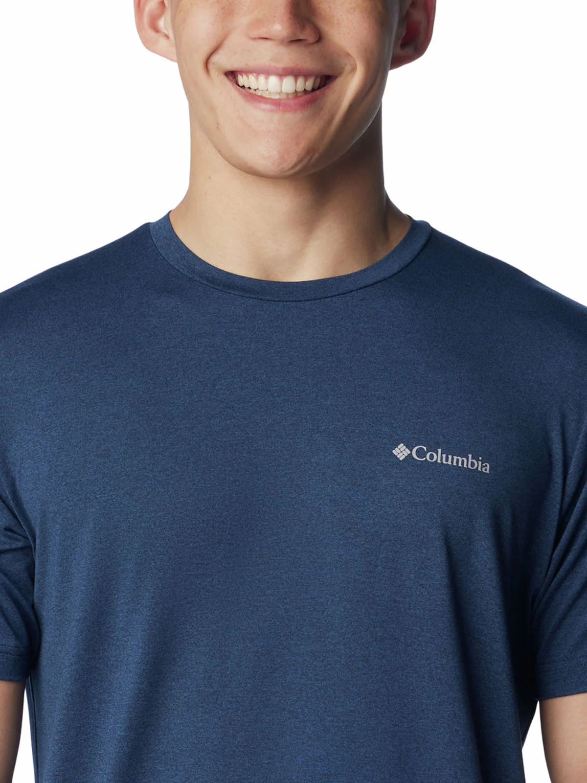 Polera Manga Corta Hombre Tech Trail Crew Neck Azul Columbia - Image 3