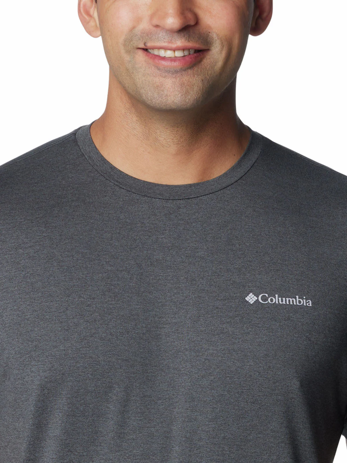 Polera Manga Corta Hombre Tech Trail Crew Neck Gris Columbia - Image 3