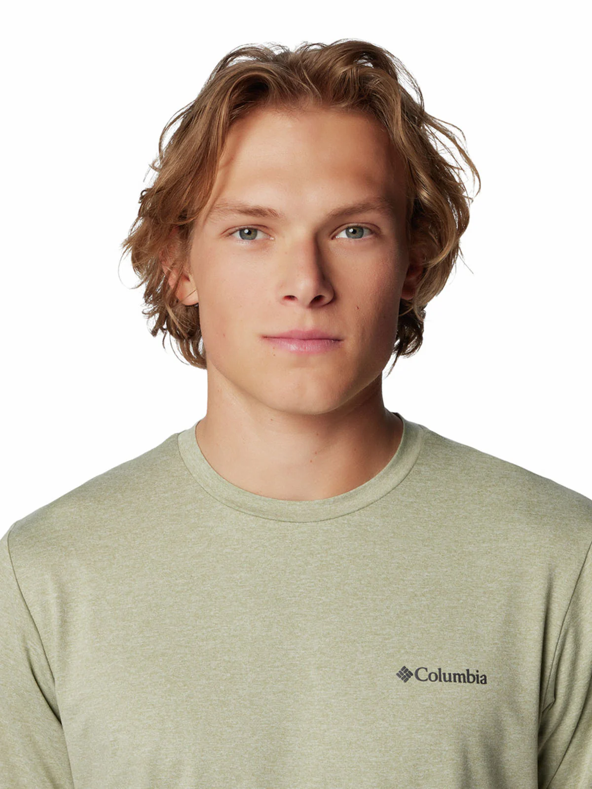 Polera Manga Corta Hombre Tech Trail Crew Neck Verde Safari Columbia - Image 3