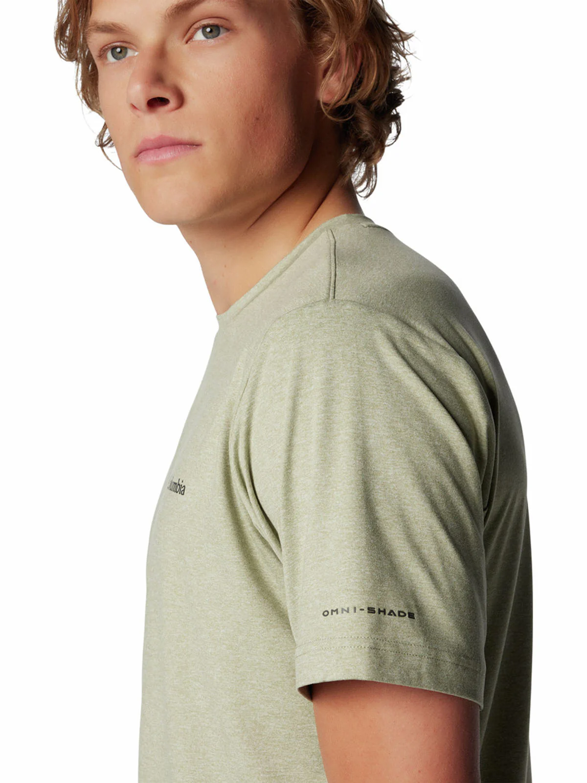 Polera Manga Corta Hombre Tech Trail Crew Neck Verde Safari Columbia - Image 4
