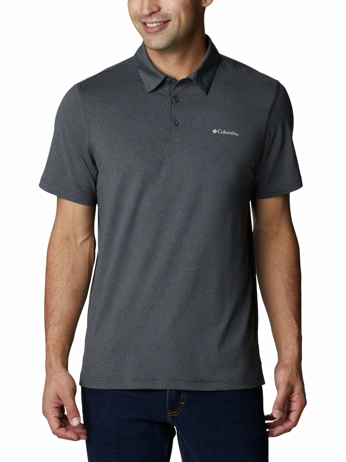 Polera Manga Corta Hombre Tech Trail Gris Shark Columbia