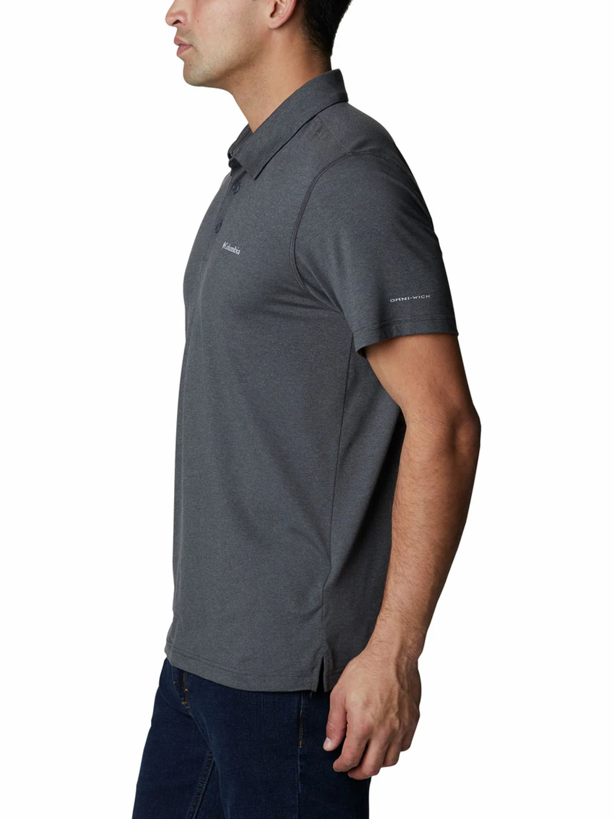 Polera Manga Corta Hombre Tech Trail Gris Shark Columbia - Image 2