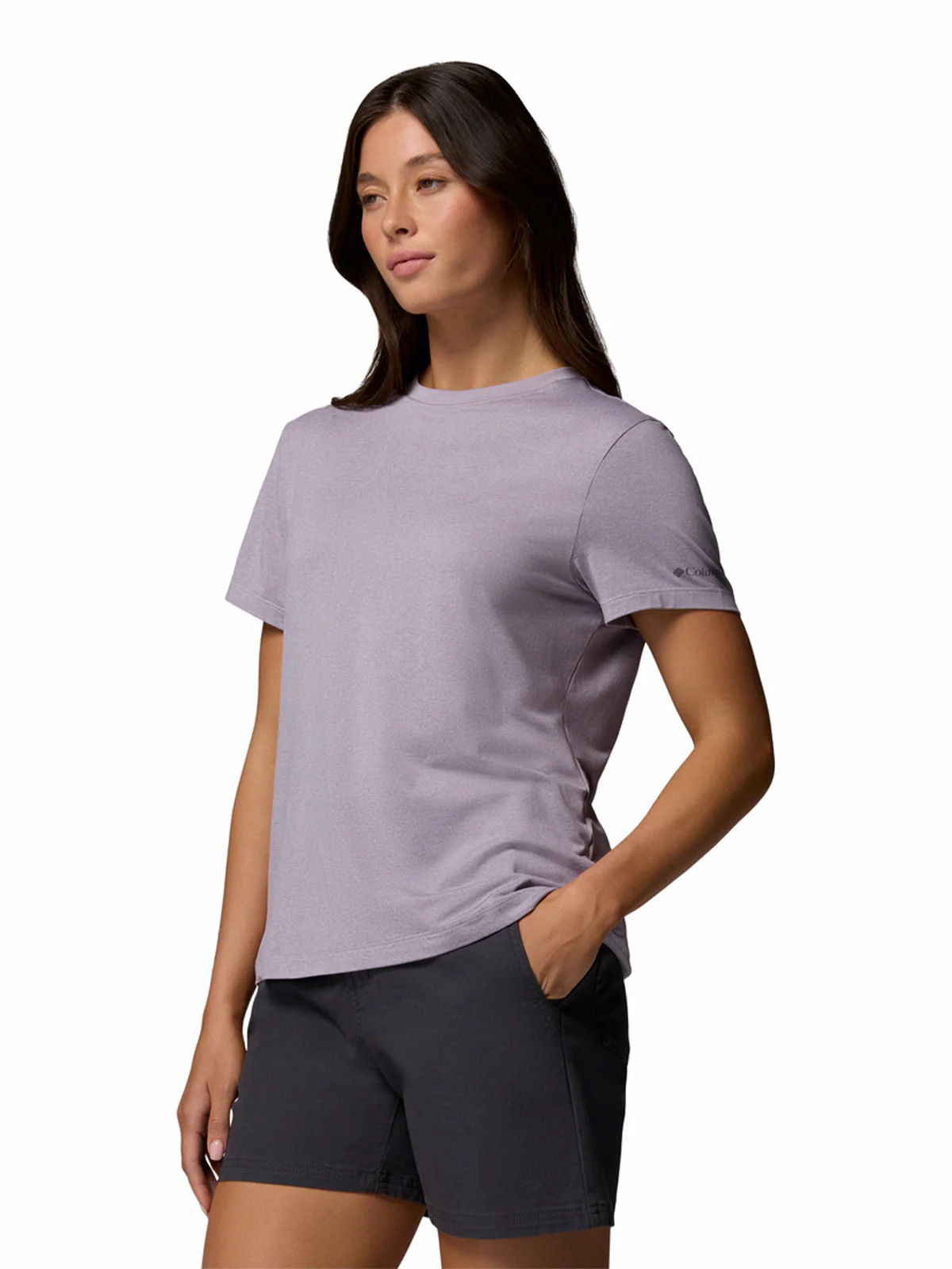 Polera Manga Corta Mujer Parsons Point Logo Morado Columbia - Image 2
