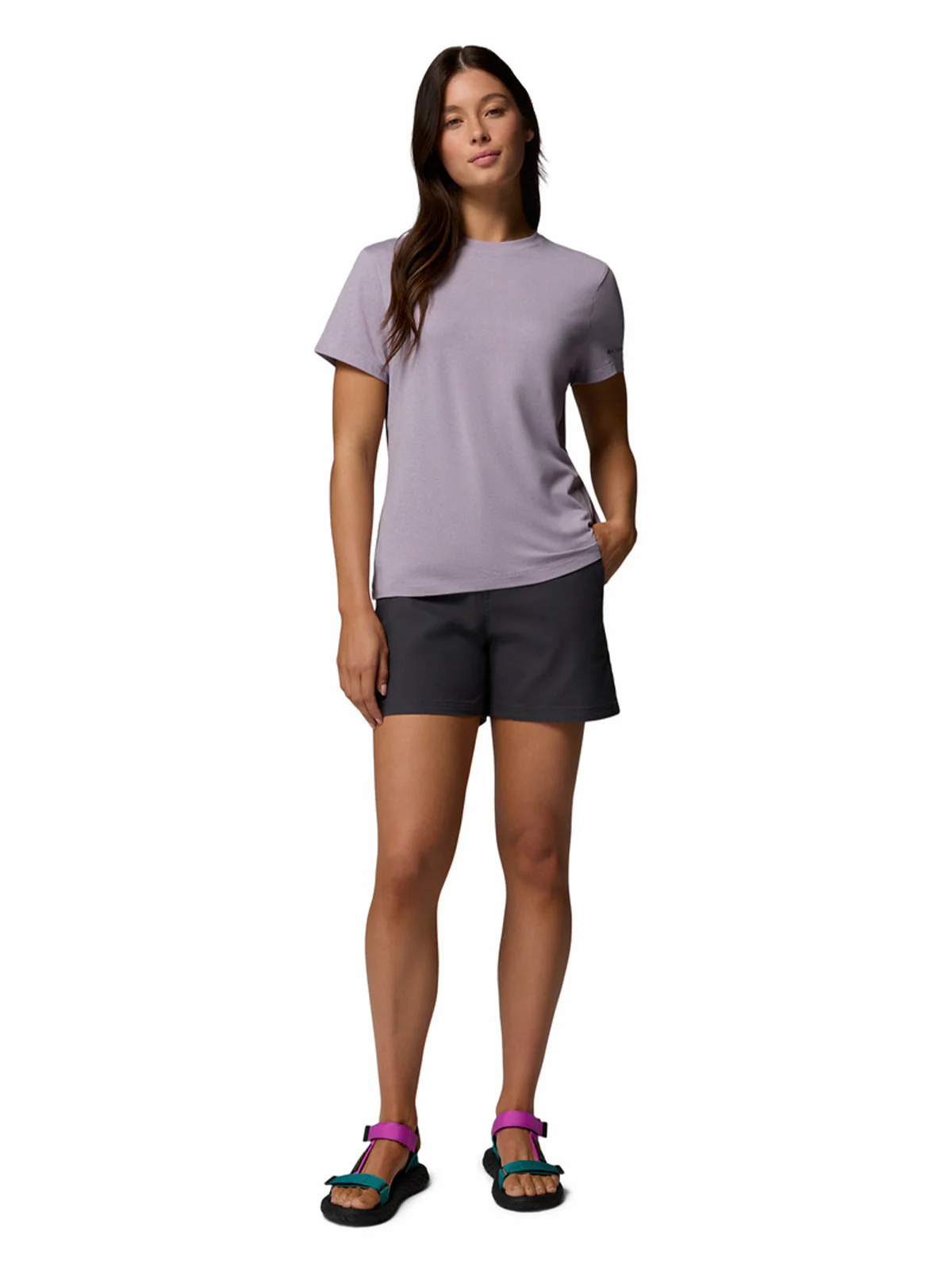 Polera Manga Corta Mujer Parsons Point Logo Morado Columbia - Image 5