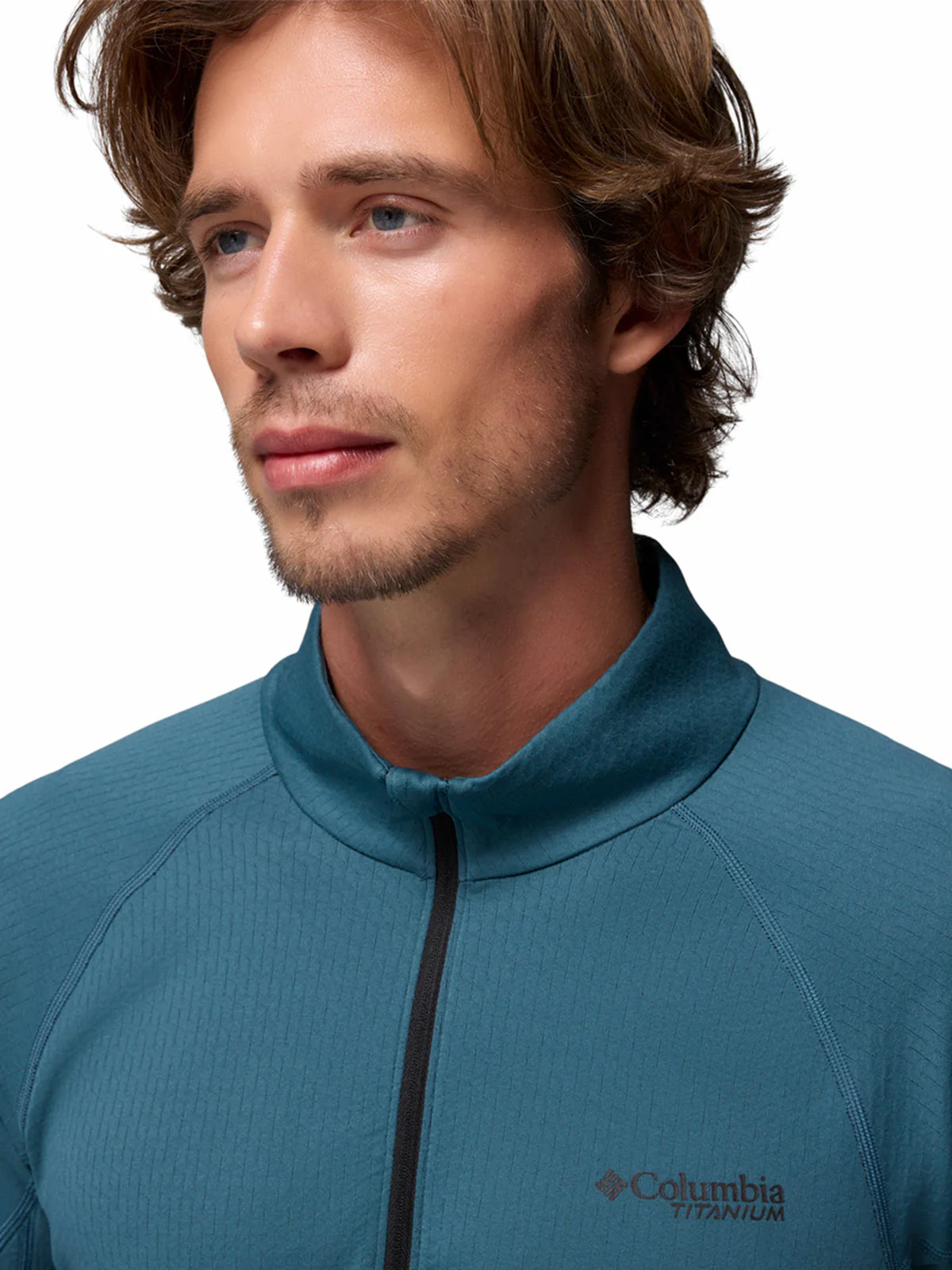 Polera Manga Larga Hombre Driventure Half Zip Azul Columbia - Image 4