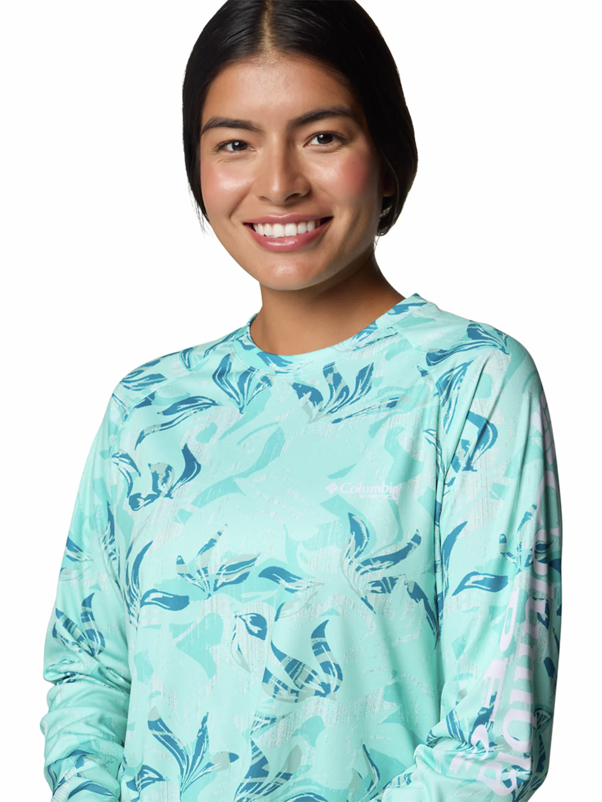 Polera Manga Larga Mujer Super Tidal Verde Columbia - Image 2