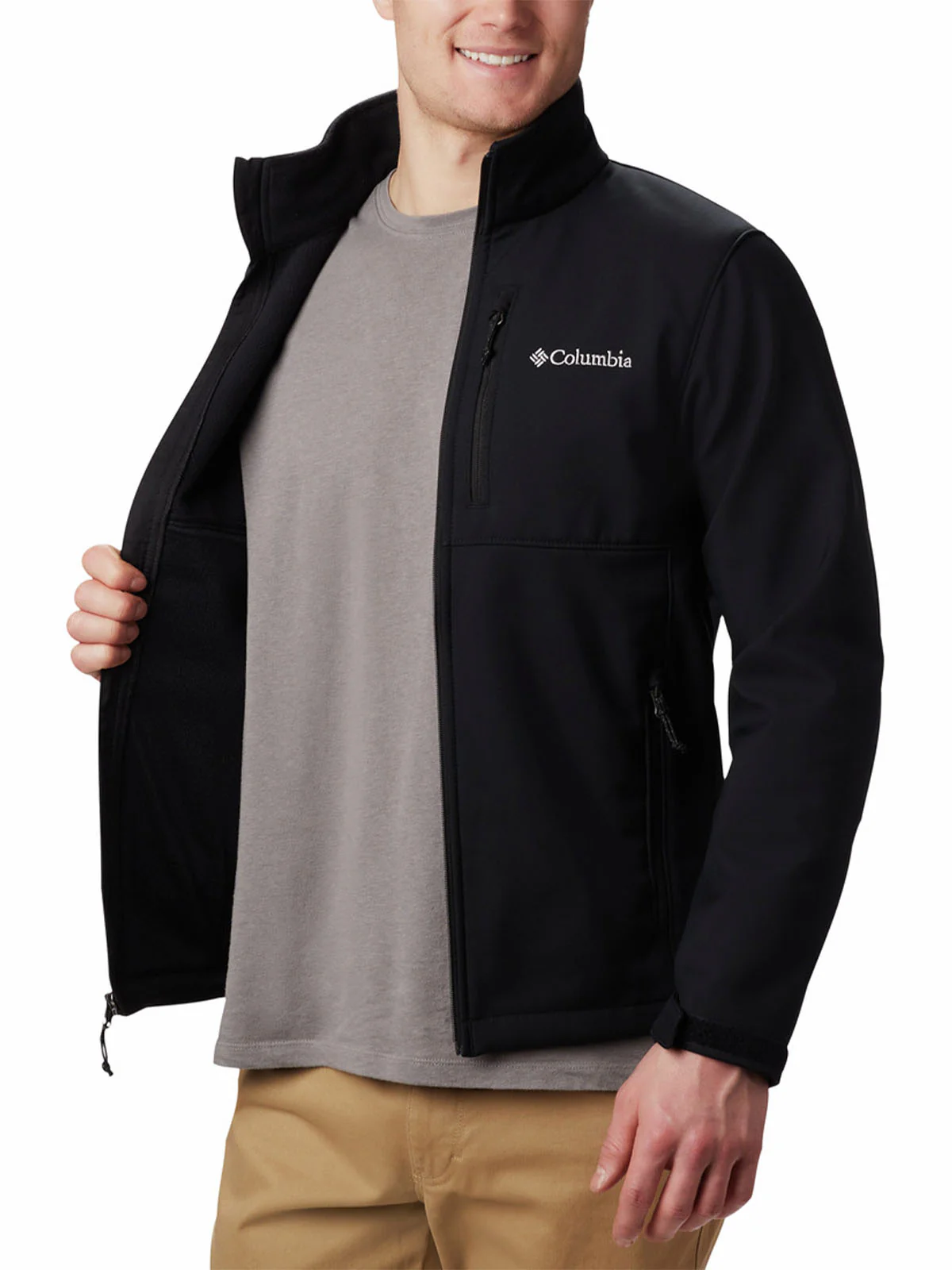 Softshell Hombre Ascender Negro Black Hiking Columbia - Image 3